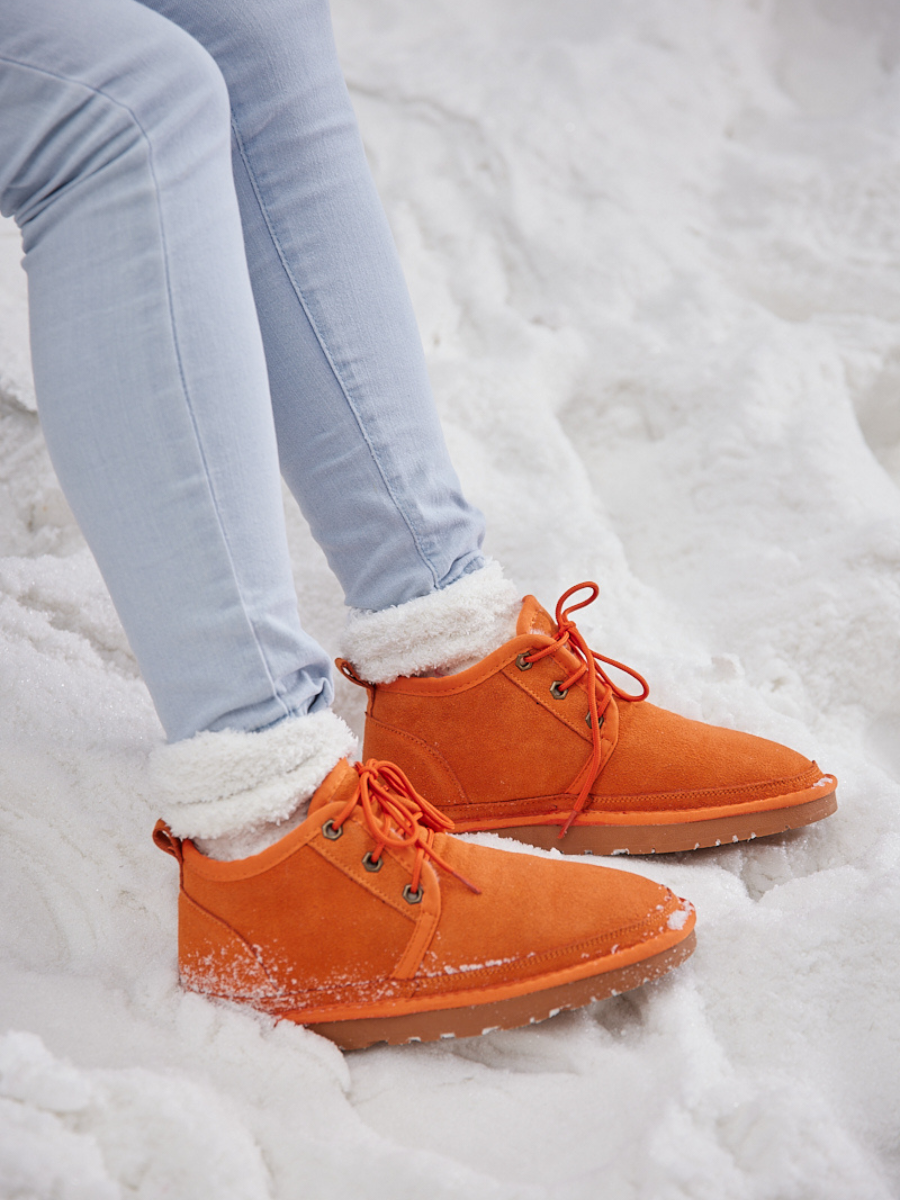 UGG Bellman Wool-Lined Lace-Up Boots - Orange