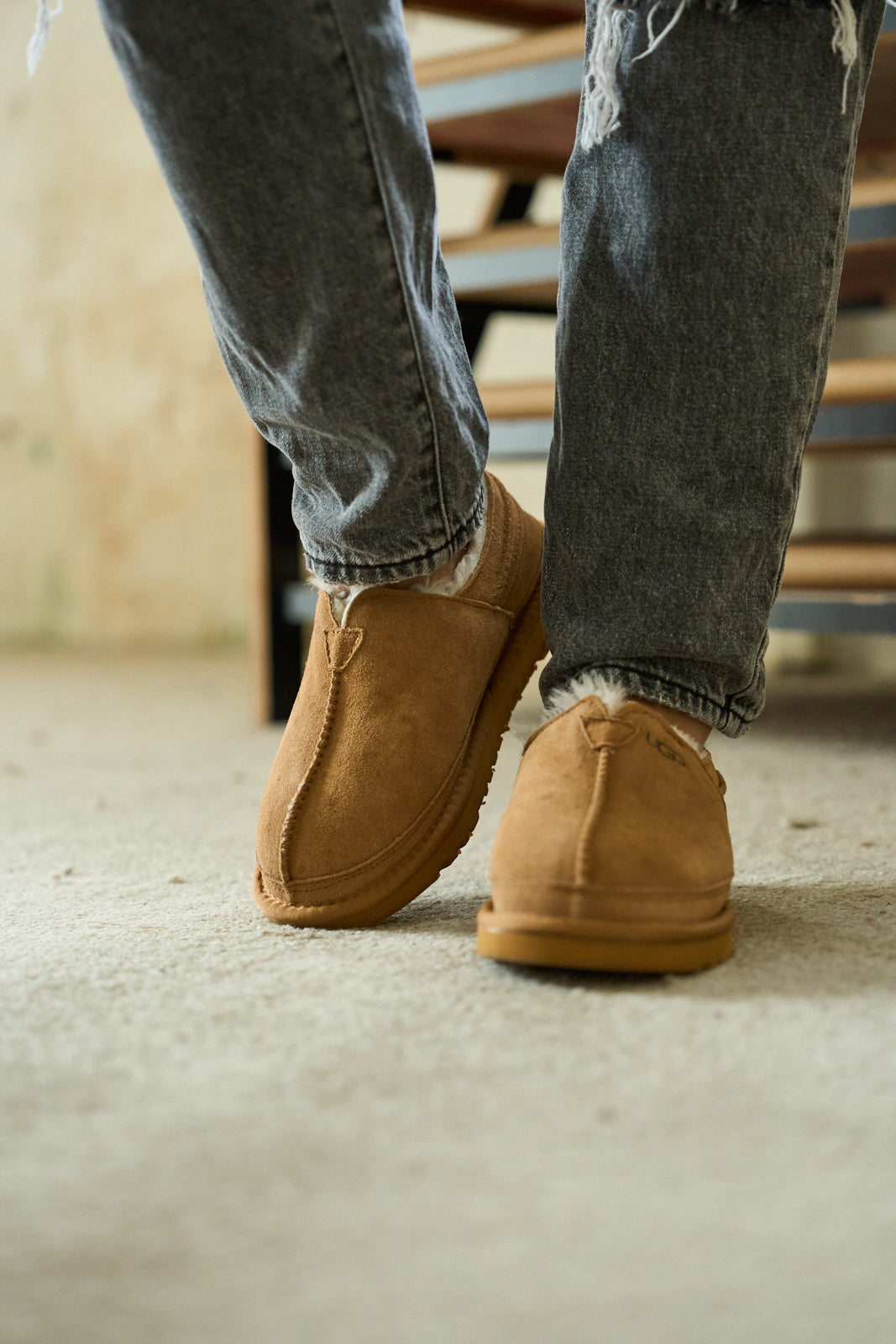 UGG Brisk Feels Wool Blend Slipper Boot - Chestnut