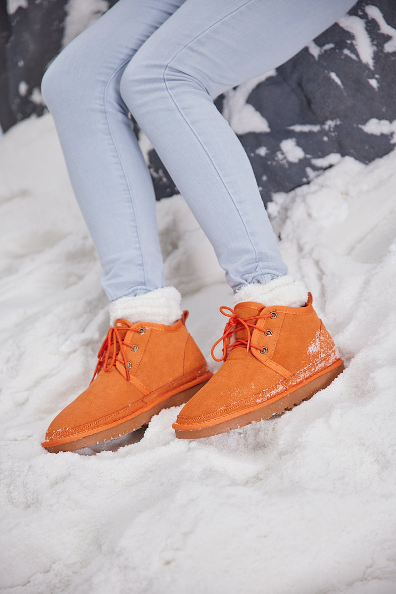 UGG Bellman Wool-Lined Lace-Up Boots - Orange