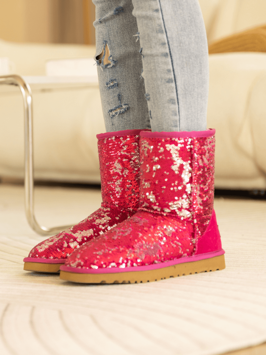 UGG Dallas Glam Sequin Shearling Boots - Rose Pink