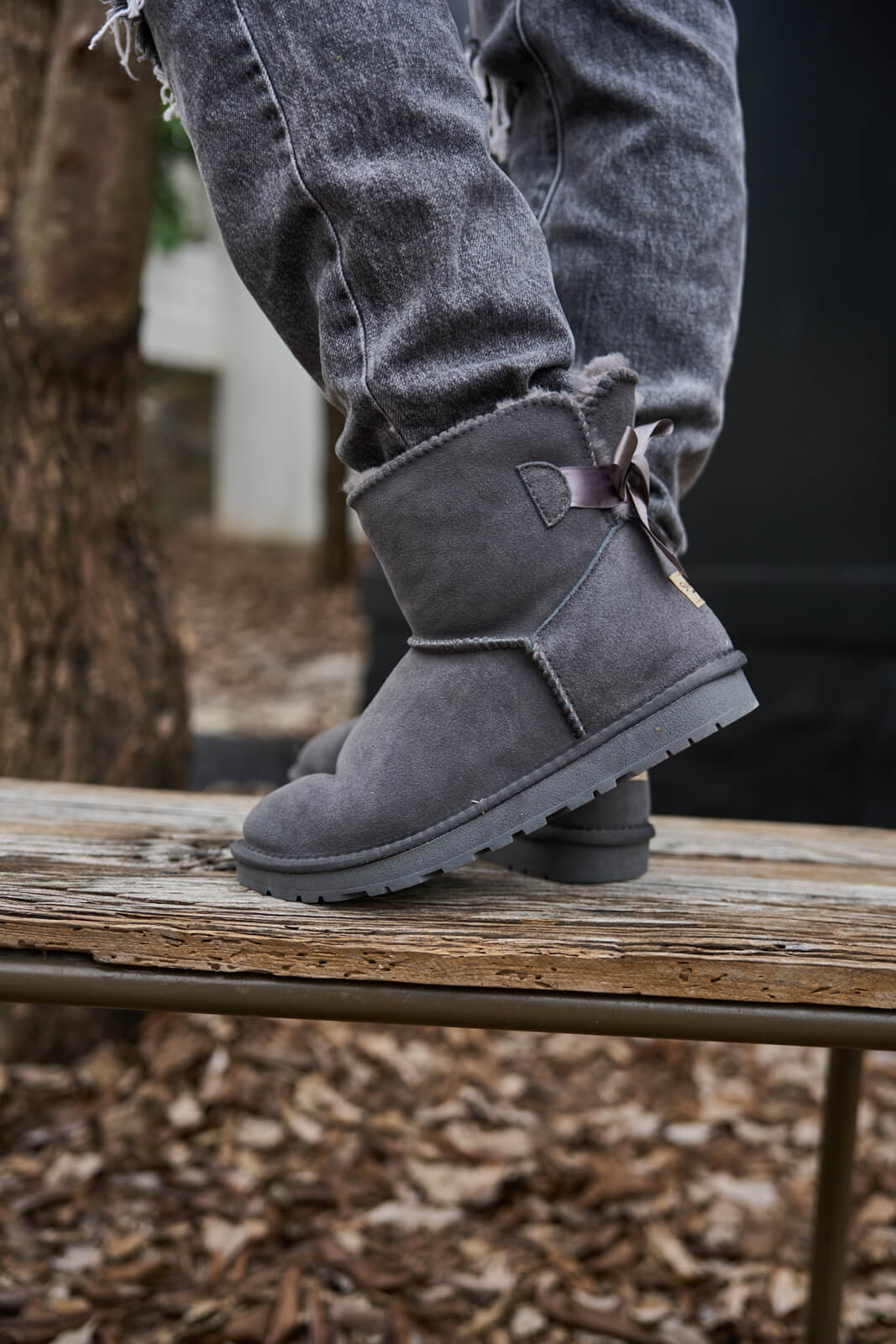 UGG Bailey Bow UGG Mini Boots - Grey