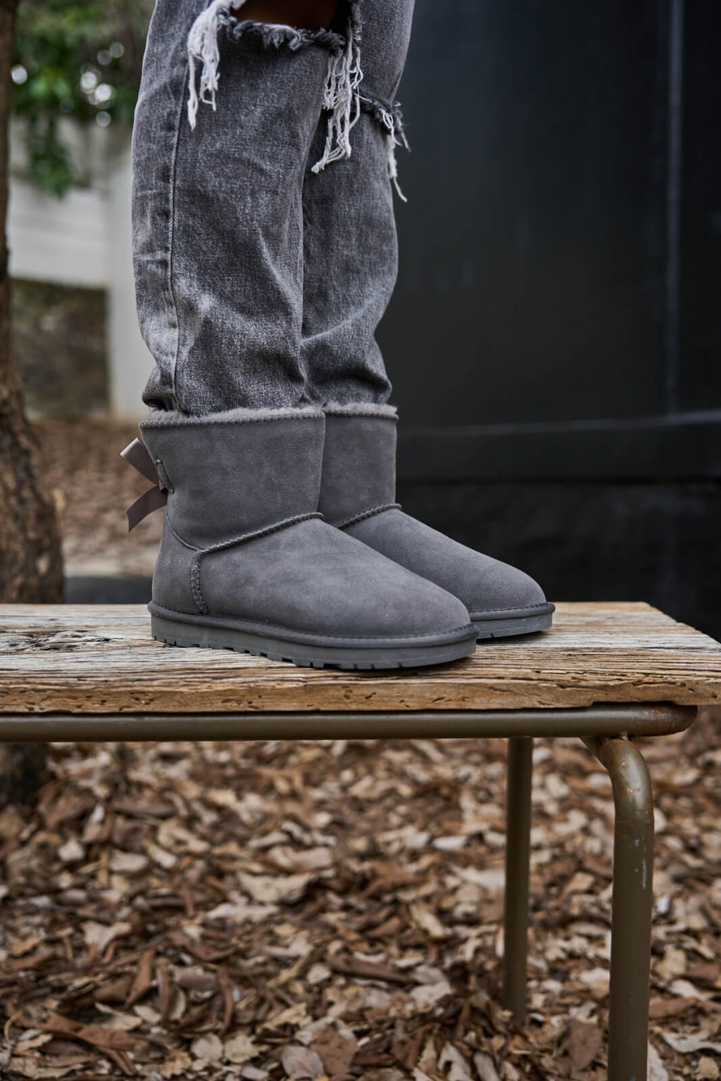 UGG Bailey Bow UGG Mini Boots - Grey