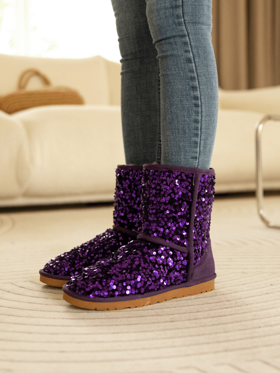 UGG Dallas Glam Sequin Shearling Boots - Purple