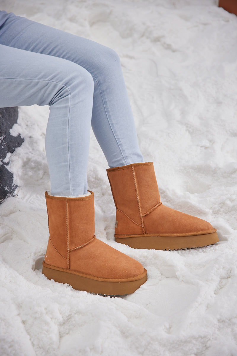 UGG Cloud Nine Platform Mini Boots - Chestnut