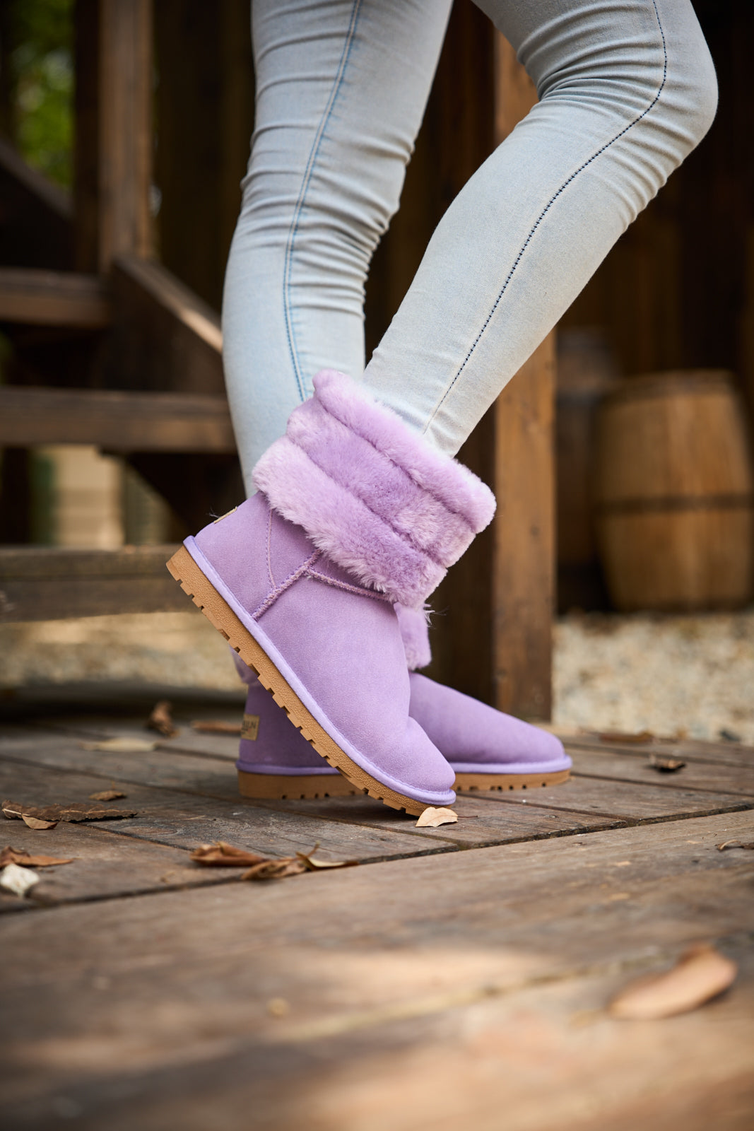 UGG Adelene Sherpa Woolen Boots - Lavender