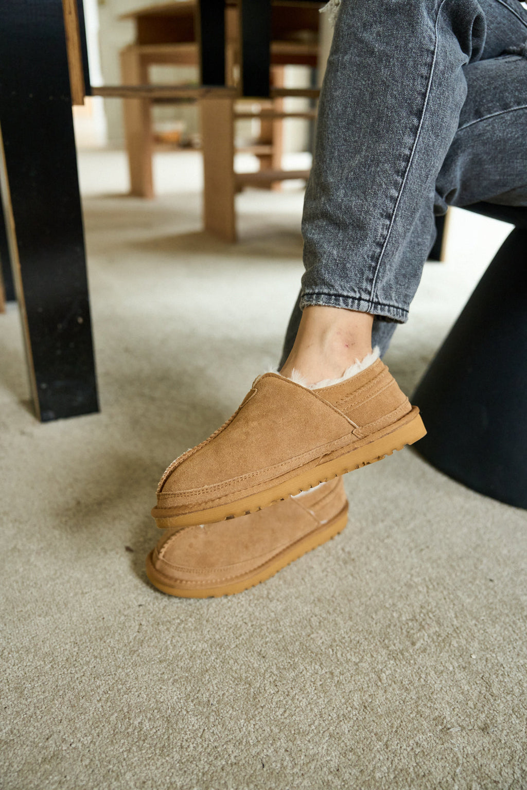 UGG Brisk Feels Wool Blend Slipper Boot - Chestnut