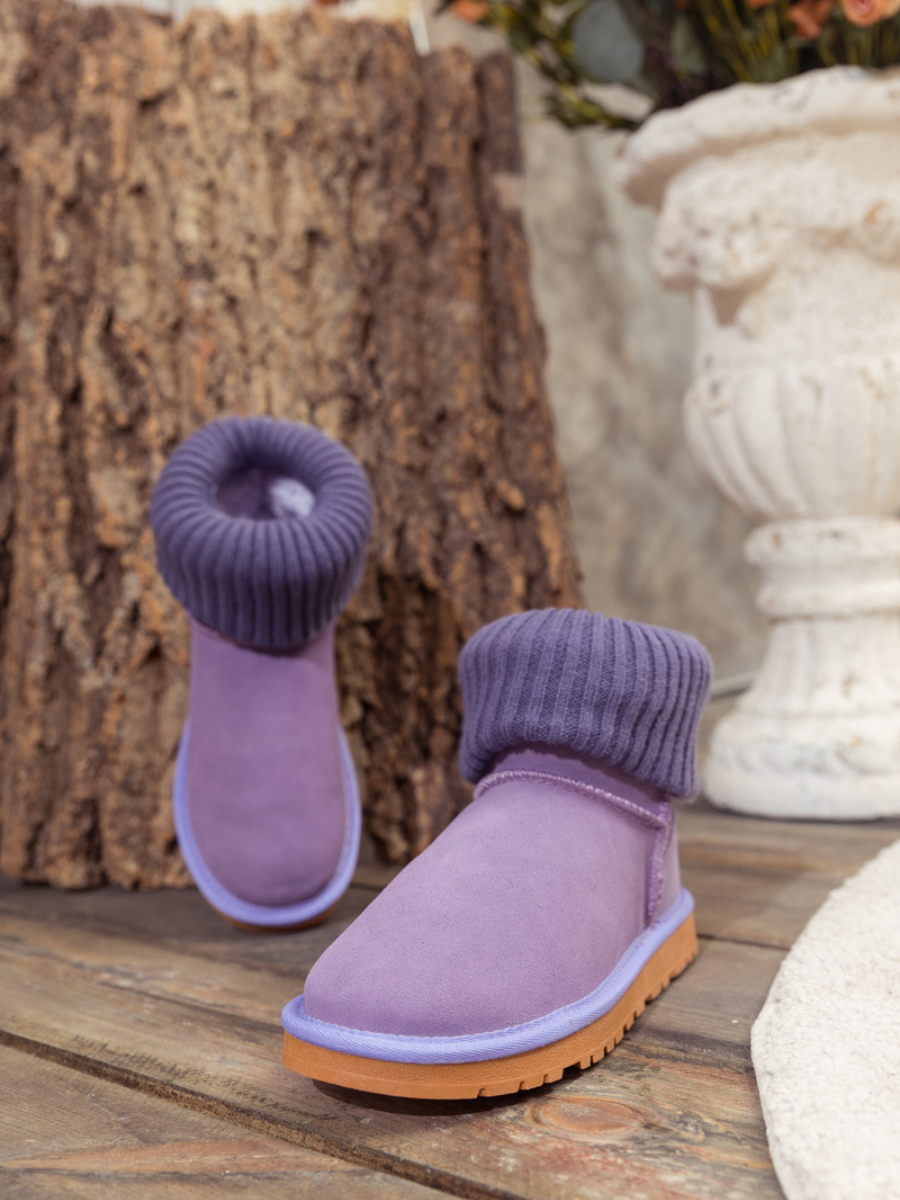 UGG Ankle Knit Stocking Mini Boots - Lavender