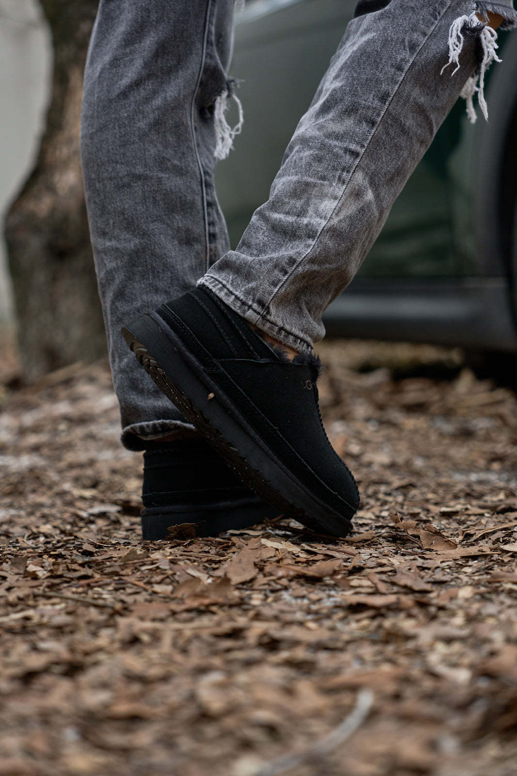 UGG Brisk Feels Wool Blend Slipper Boot - Black