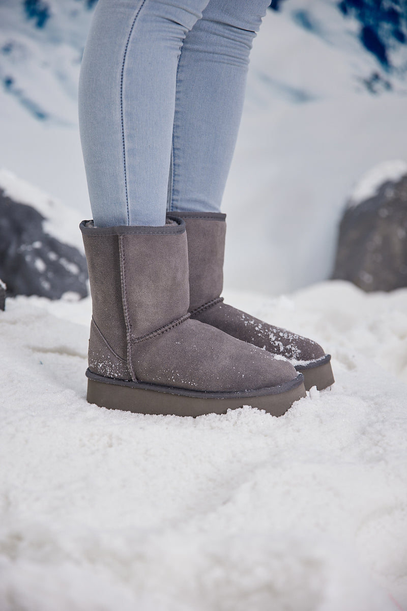 UGG Cloud Nine Platform Mini Boots - Grey