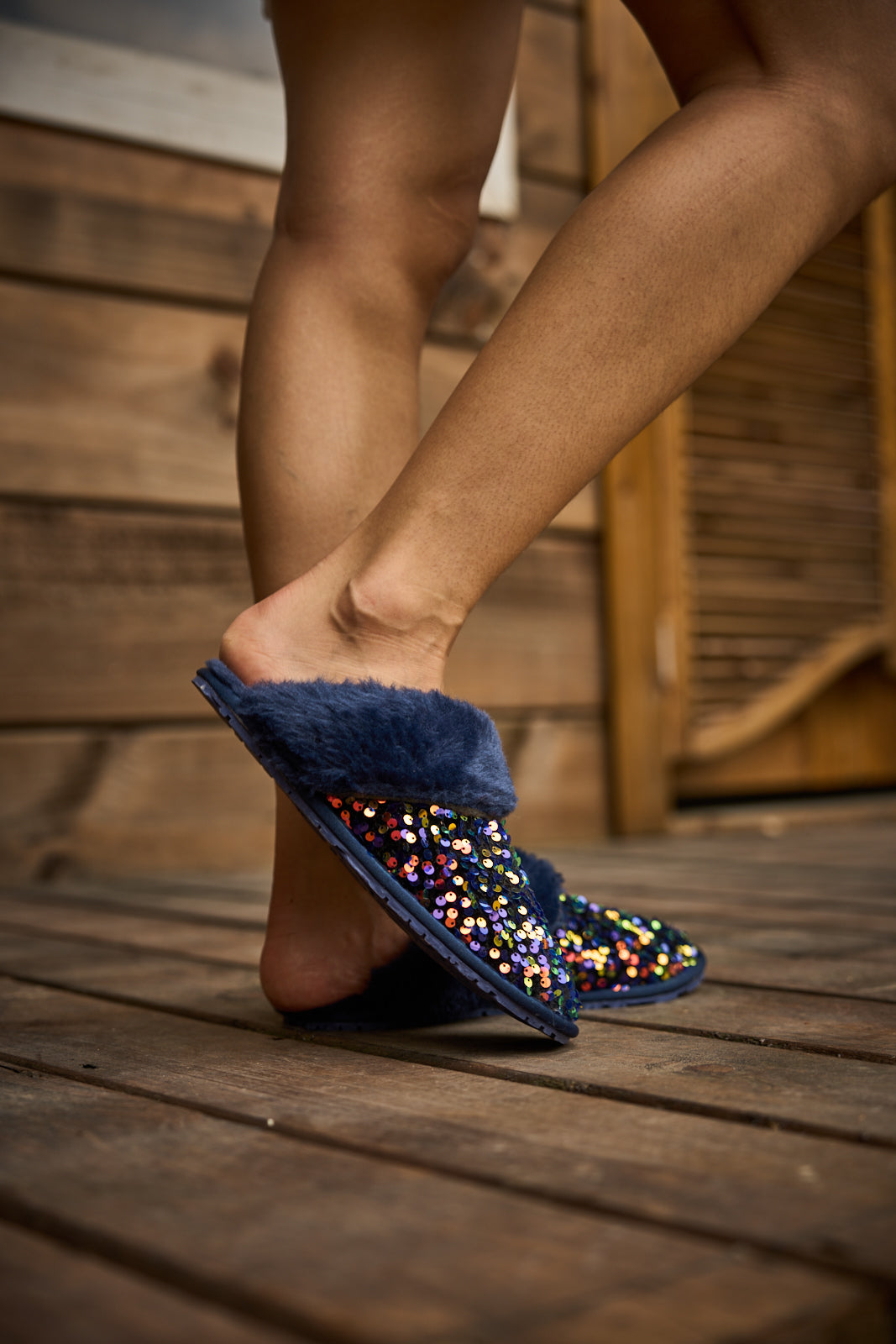 UGG Cozy Day Glam Sequins Slipper - Navy