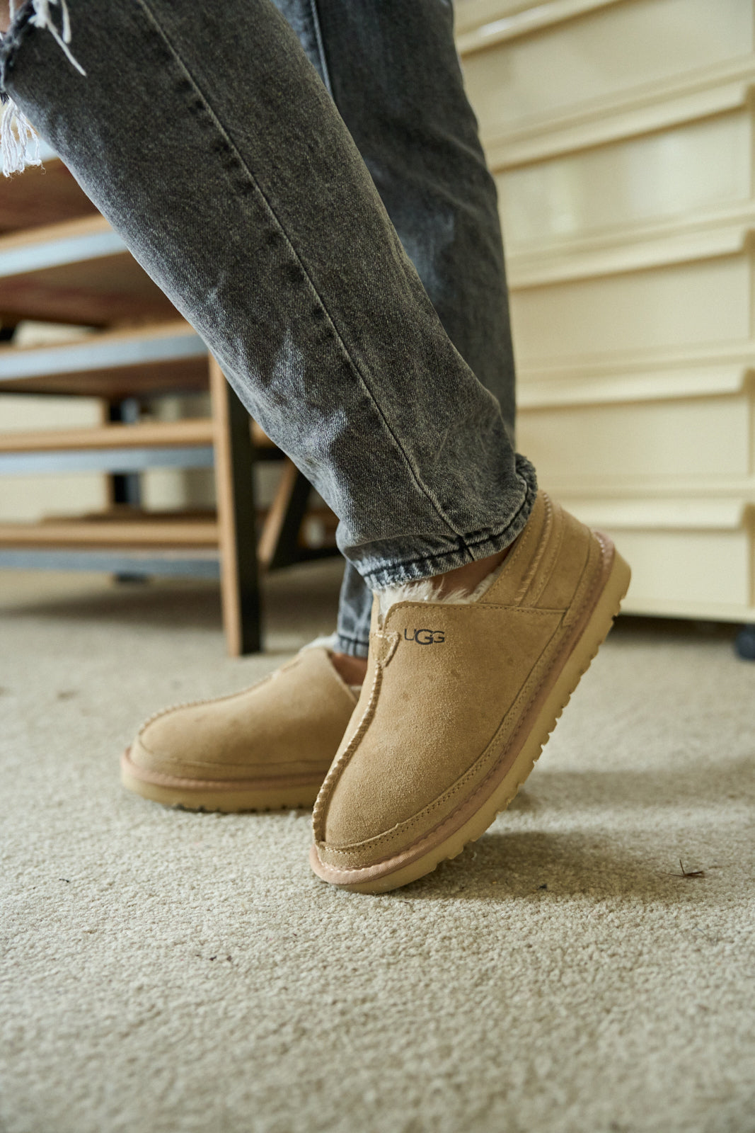 UGG Brisk Feels Wool Blend Slipper Boot - Sand
